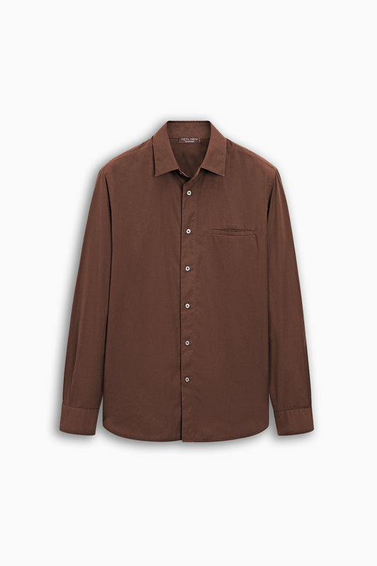 Brown Welt Pocket Regular Fit Shirt