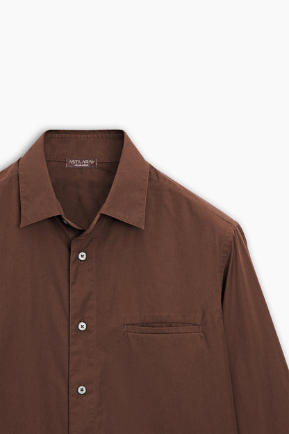 Brown Welt Pocket Regular Fit Shirt