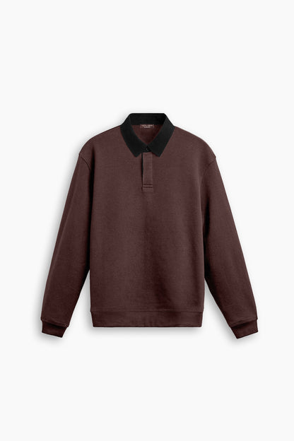 Brown & Black Contrast Polo Shirt