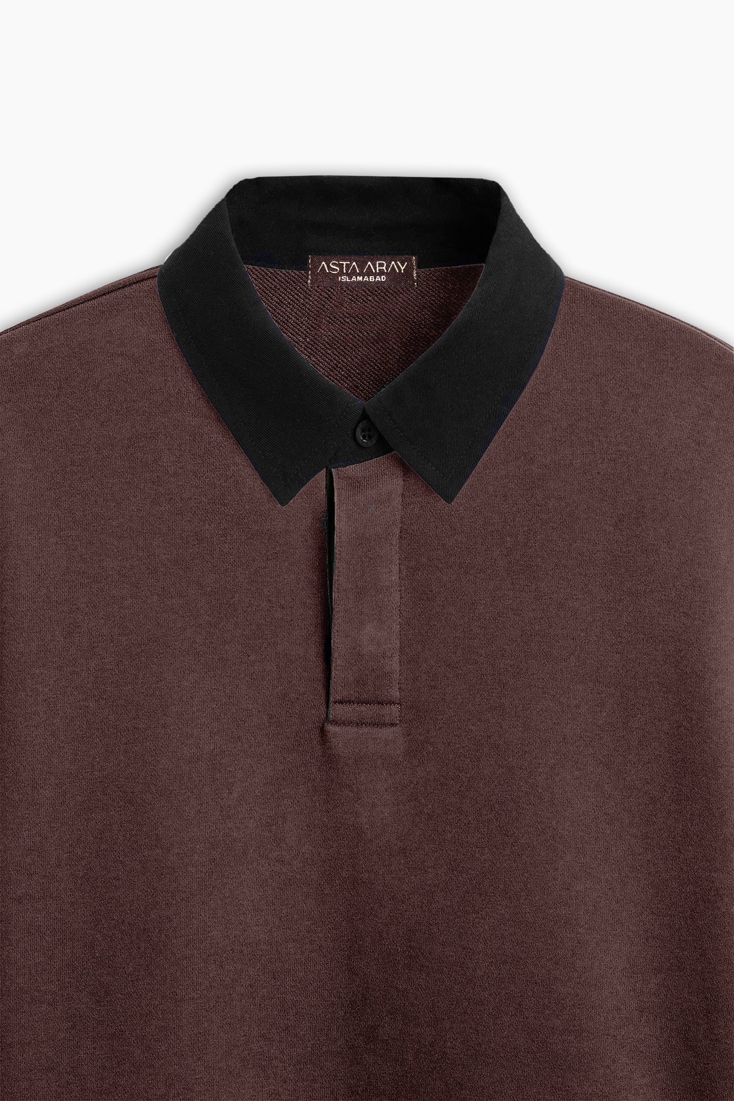 Brown & Black Contrast Polo Shirt
