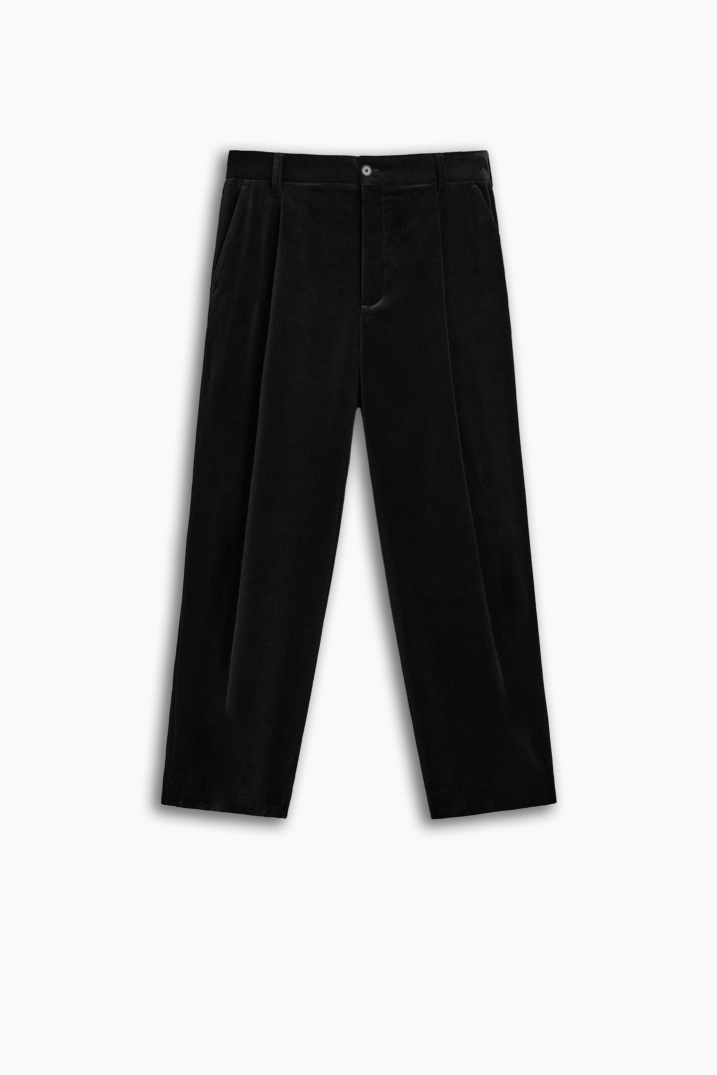 Cotton Velvet Pleated Trousers