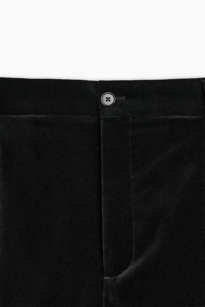 Cotton Velvet Pleated Trousers