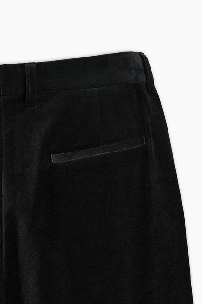 Cotton Velvet Pleated Trousers