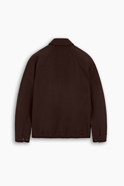 Dark Brown Plain Wool Jacket
