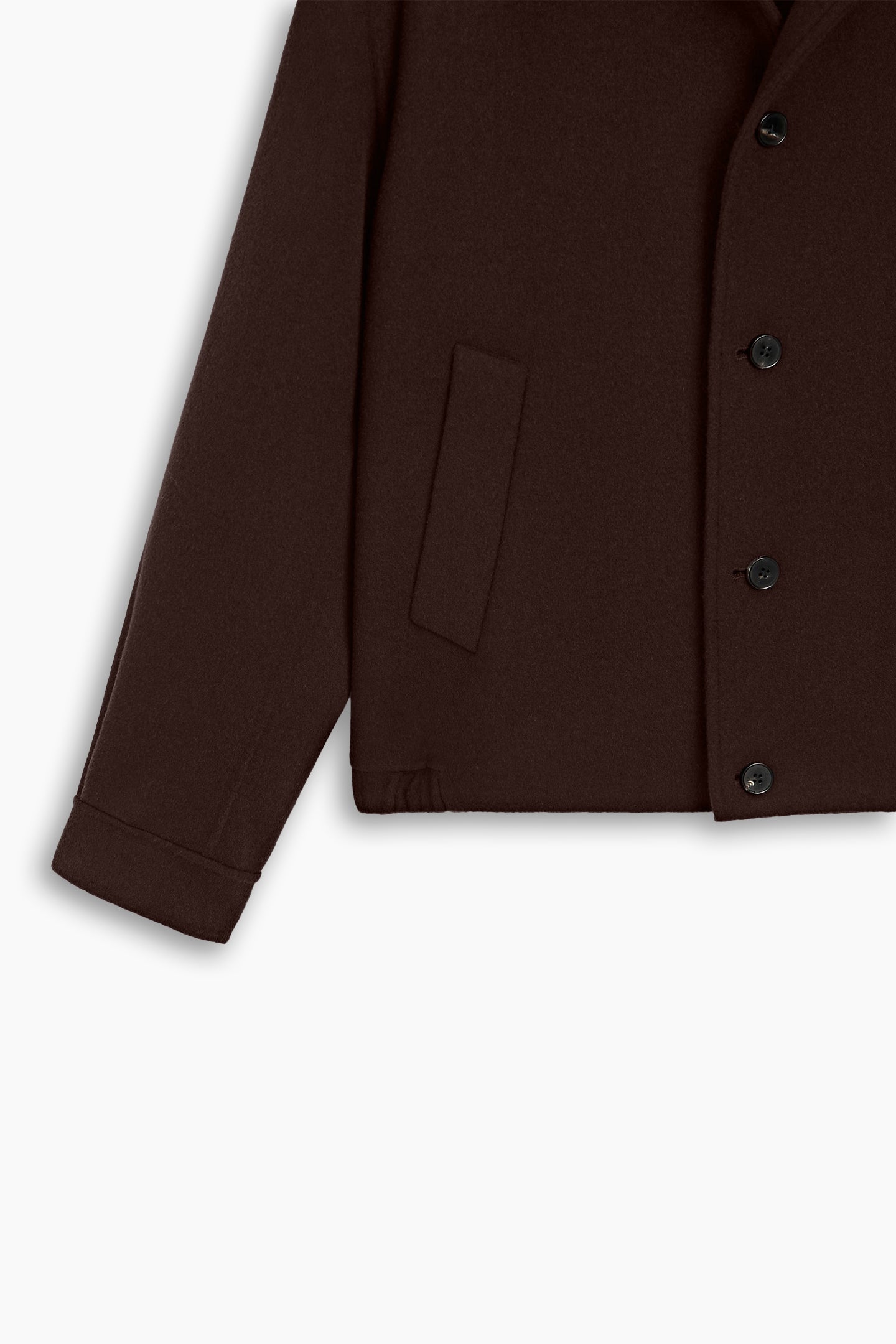 Dark Brown Plain Wool Jacket