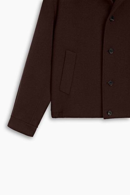 Dark Brown Plain Wool Jacket