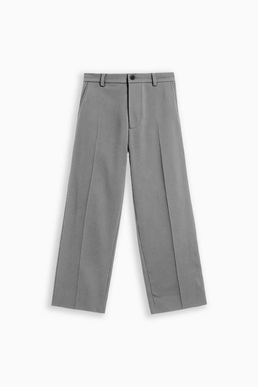 Grey Wide Leg Pleated Pants