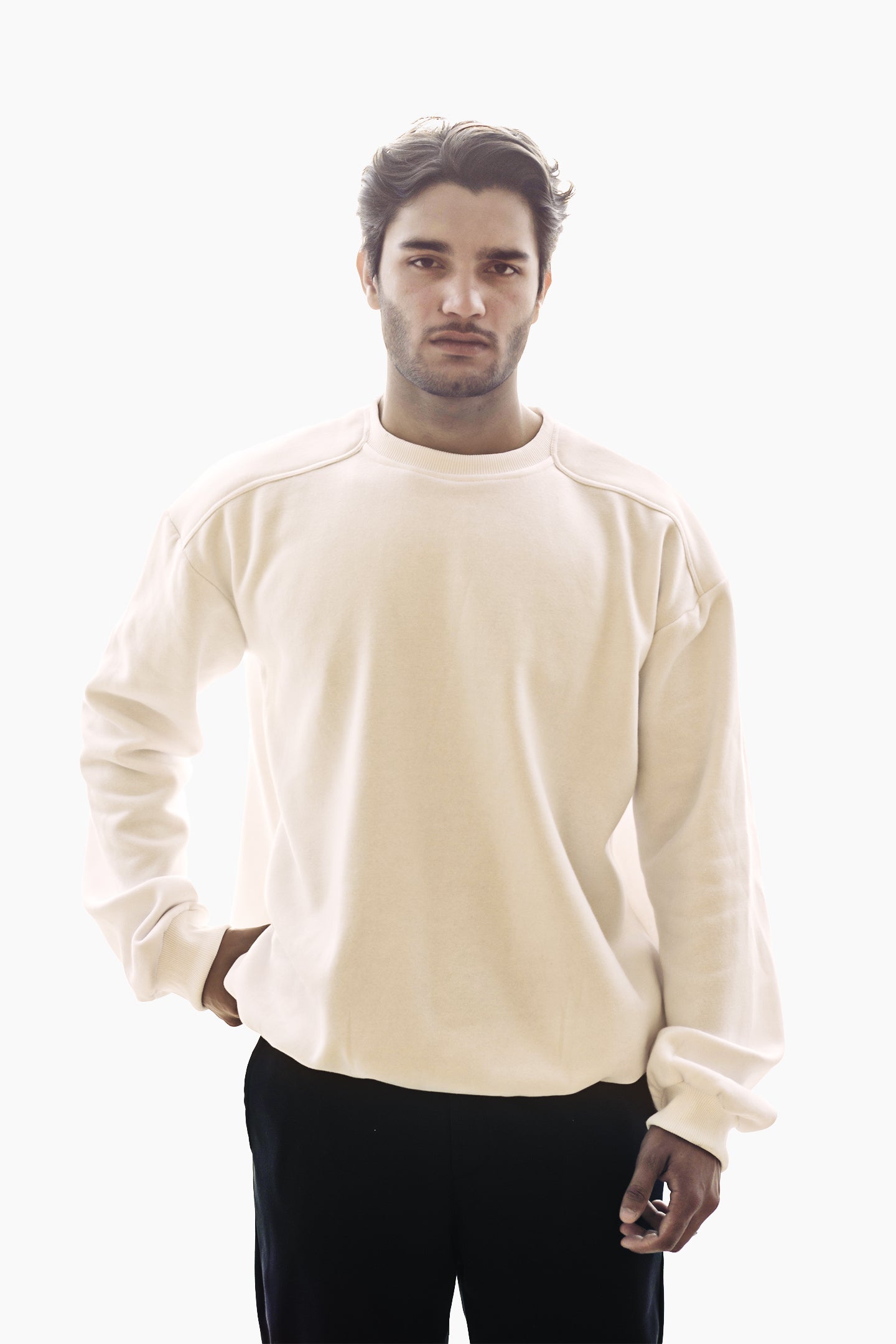 Detailed Beige Sweatshirt
