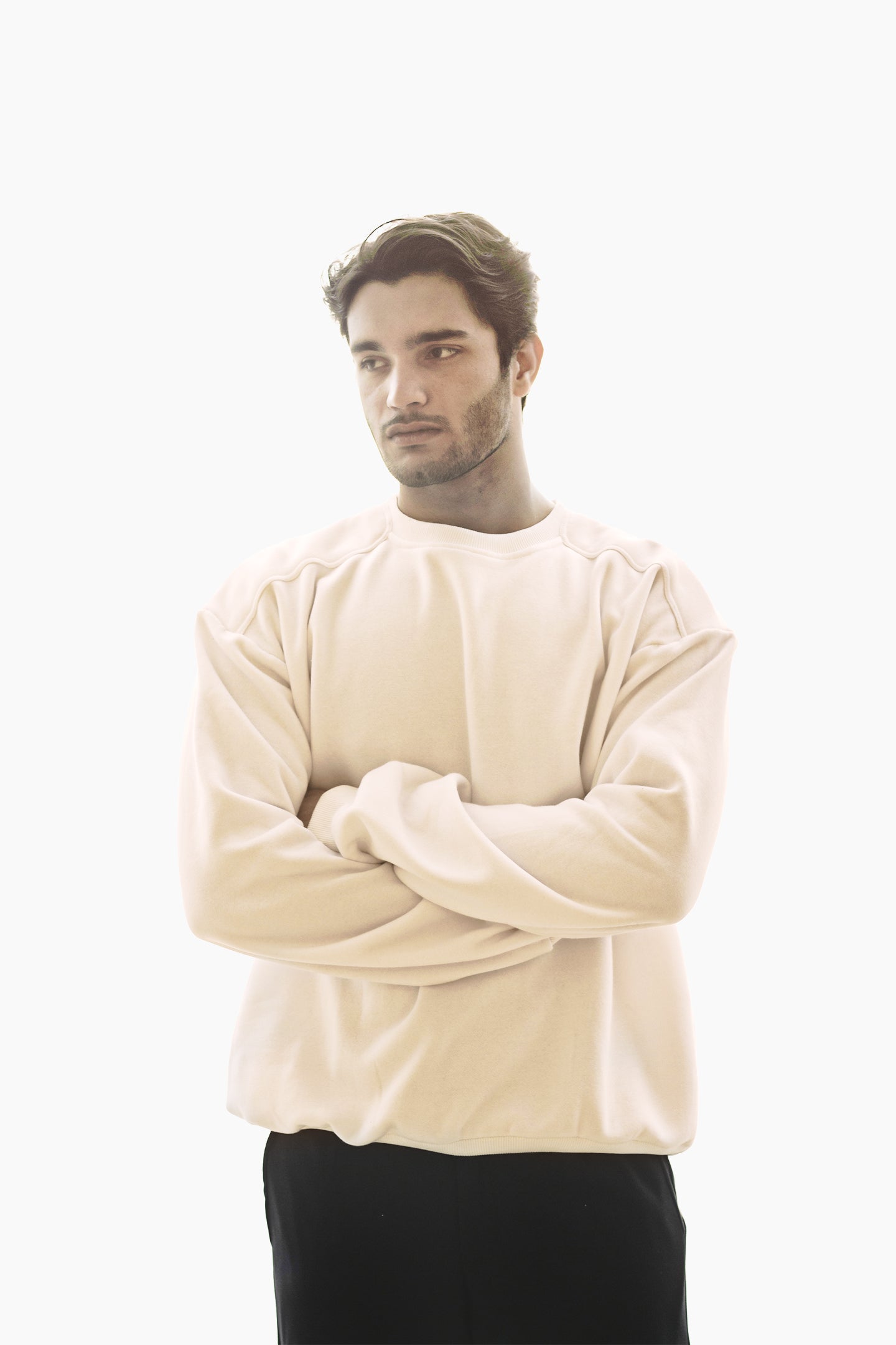 Detailed Beige Sweatshirt
