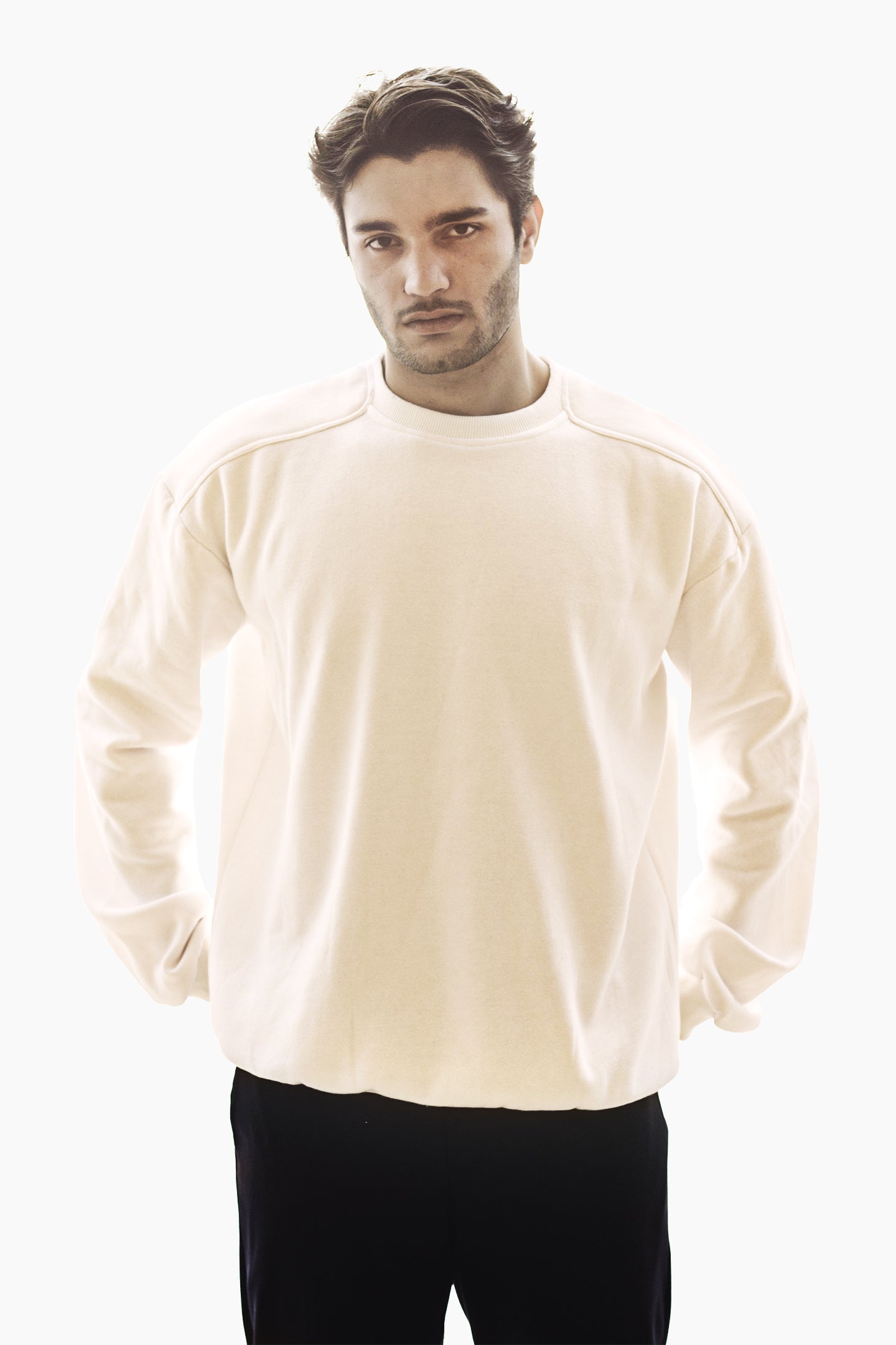 Detailed Beige Sweatshirt