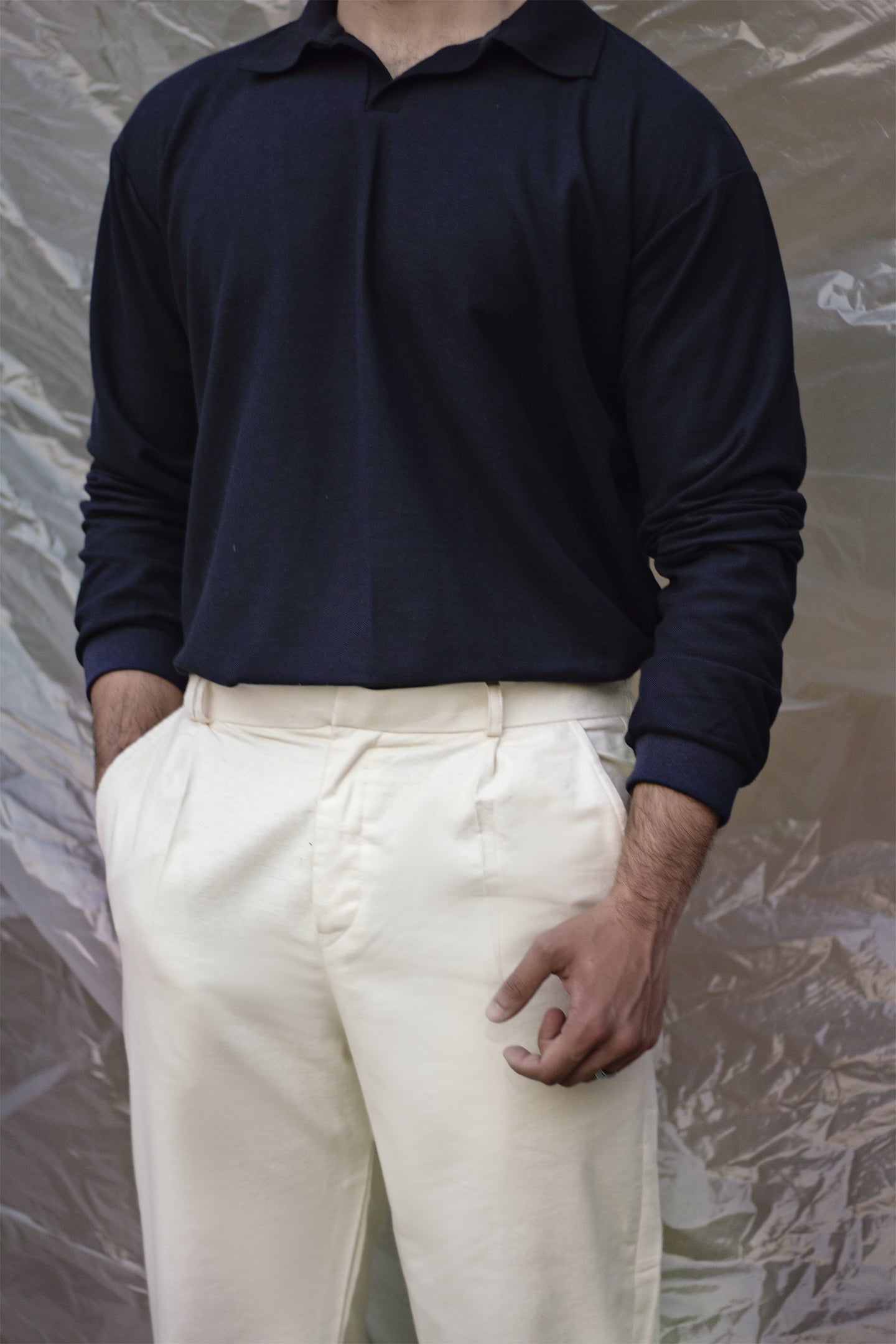 Textured Navy Blue Shirt