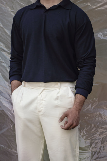 Textured Navy Blue Shirt