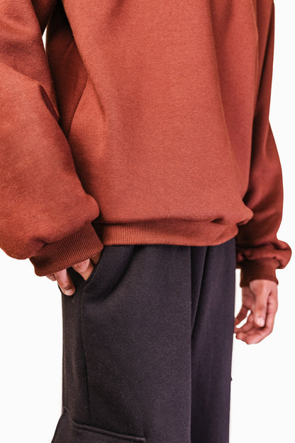 Brown Shoulder Detail Sweatshirt