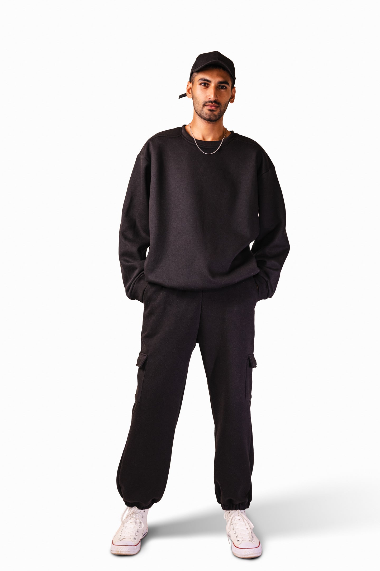 Shoulder Patch Black Sweatshirt