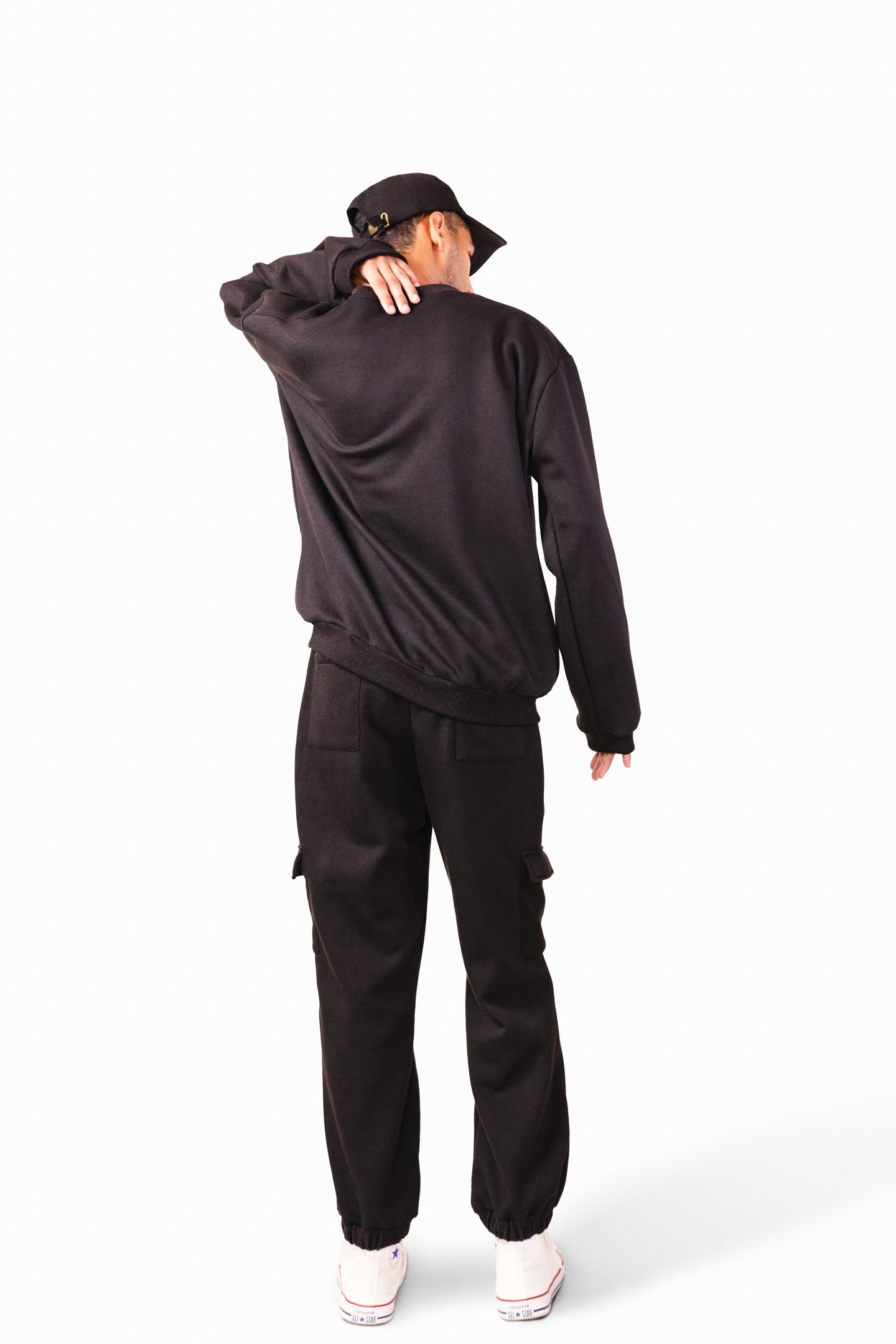 Shoulder Patch Black Sweatshirt