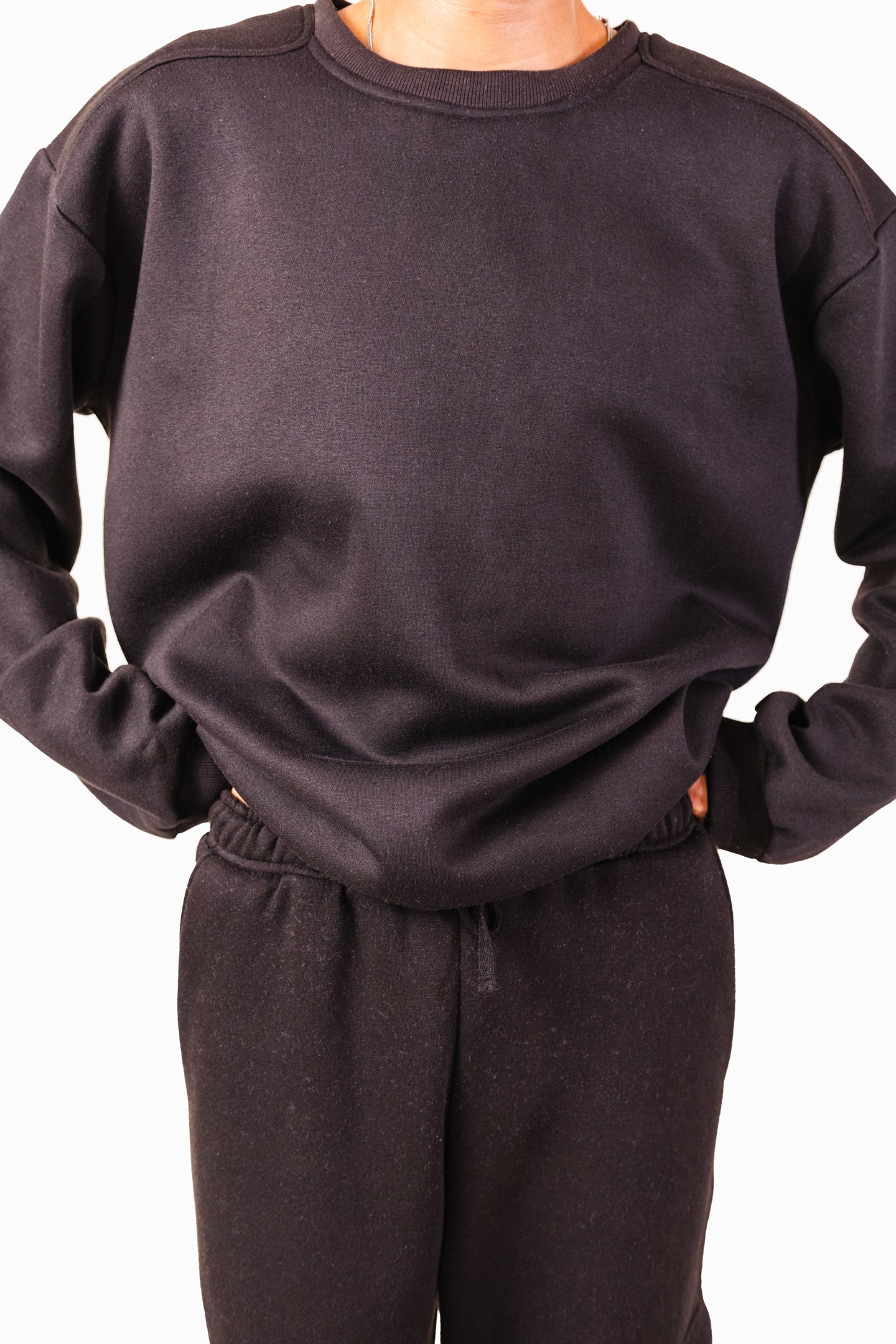 Shoulder Patch Black Sweatshirt