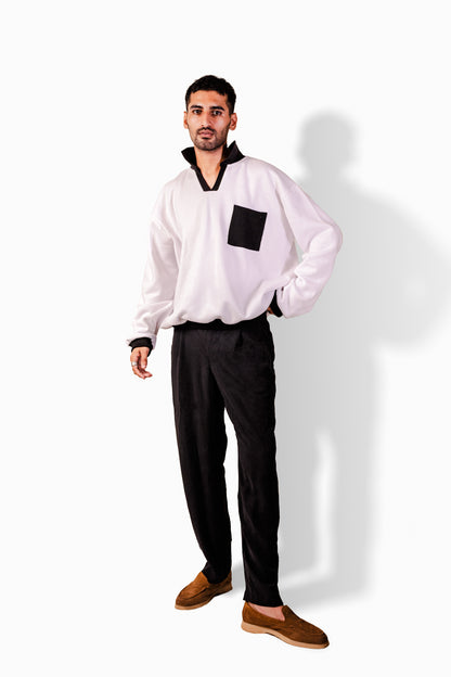 B&W Contrast Sweatshirt