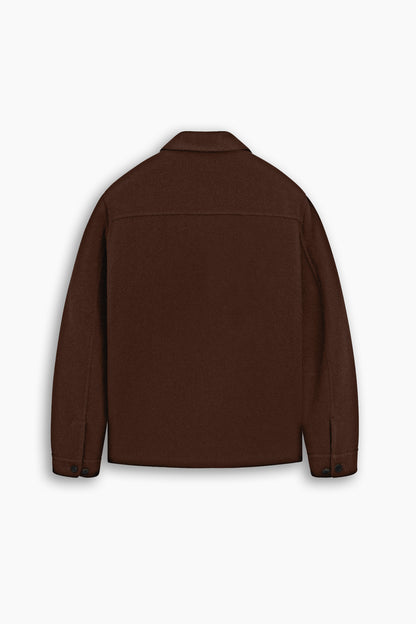 Brown Wool Jacket with Pockets