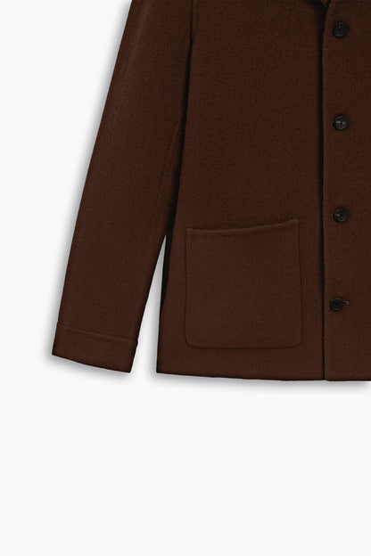 Brown Wool Jacket with Pockets