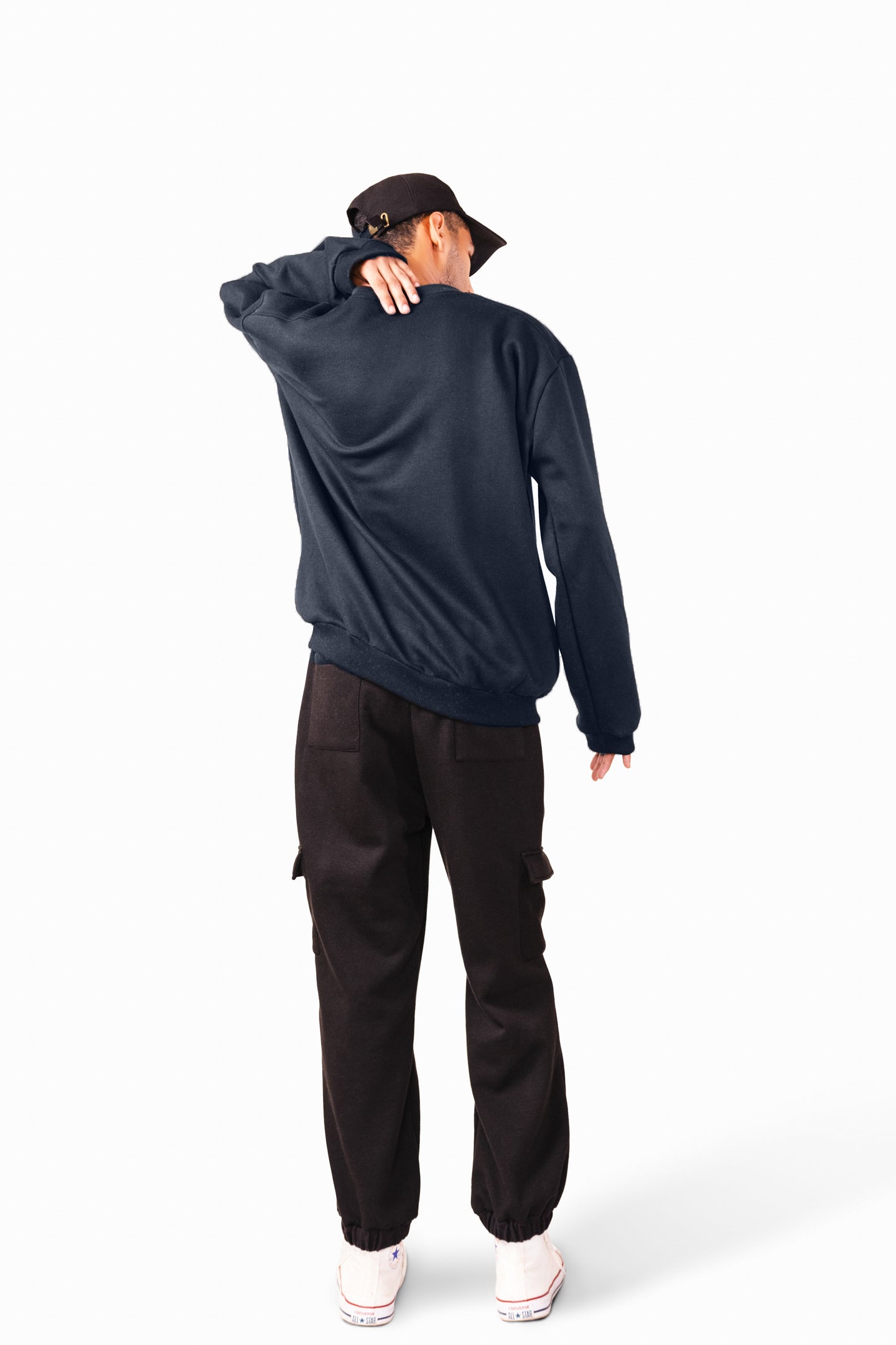Lacivert Omuz Yama Sweatshirt