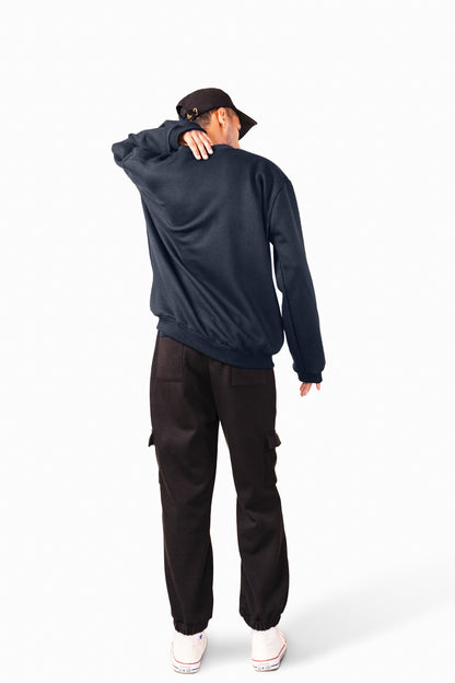 Lacivert Omuz Yama Sweatshirt