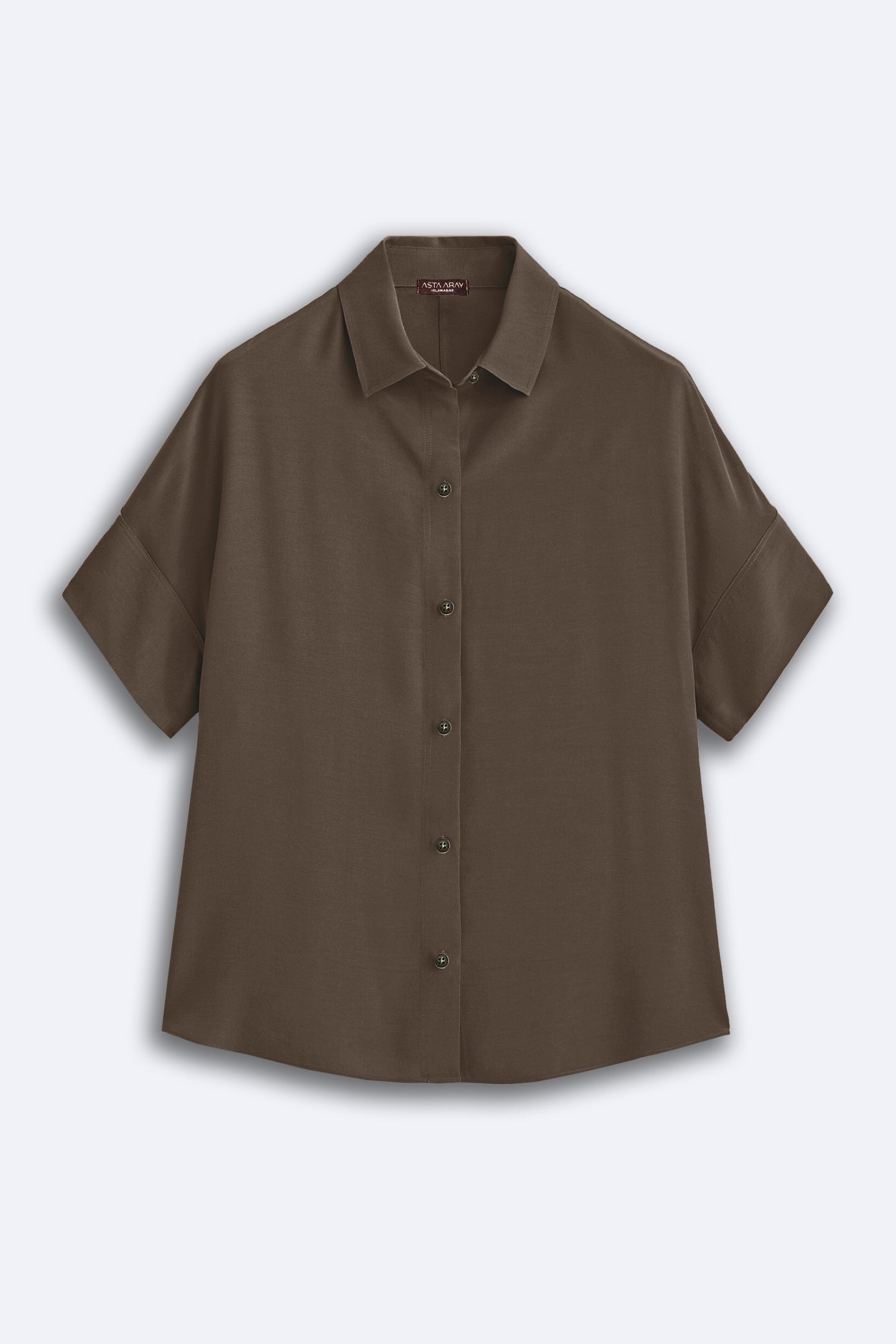 Brown Relaxed Fit Collared Shirt