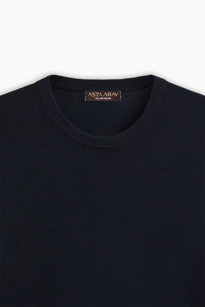 Navy Knit T-Shirt
