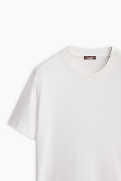 White Round Neck Half Sleeves