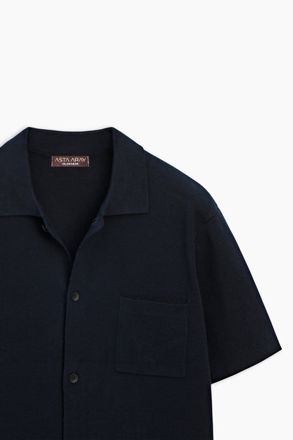 Navy Blue Cardigan Shirt