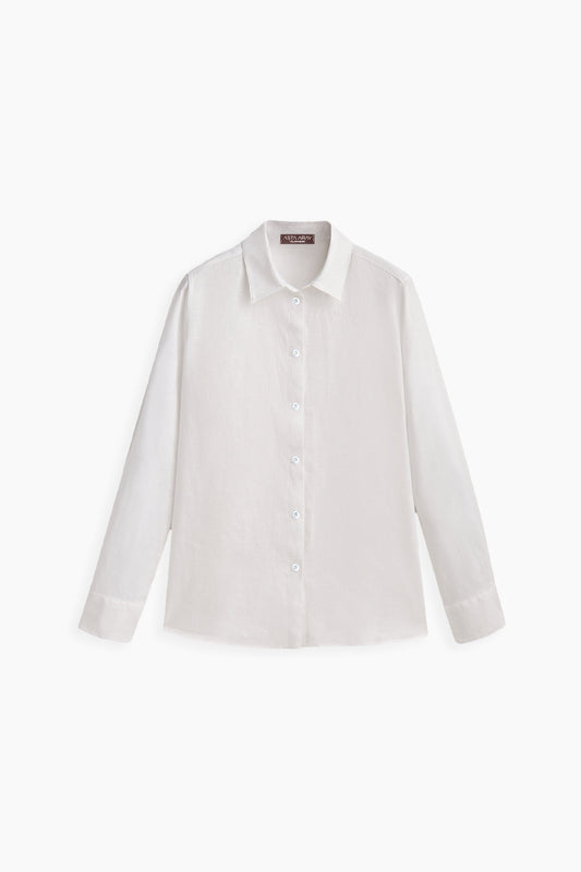 White Linen Casual Shirt