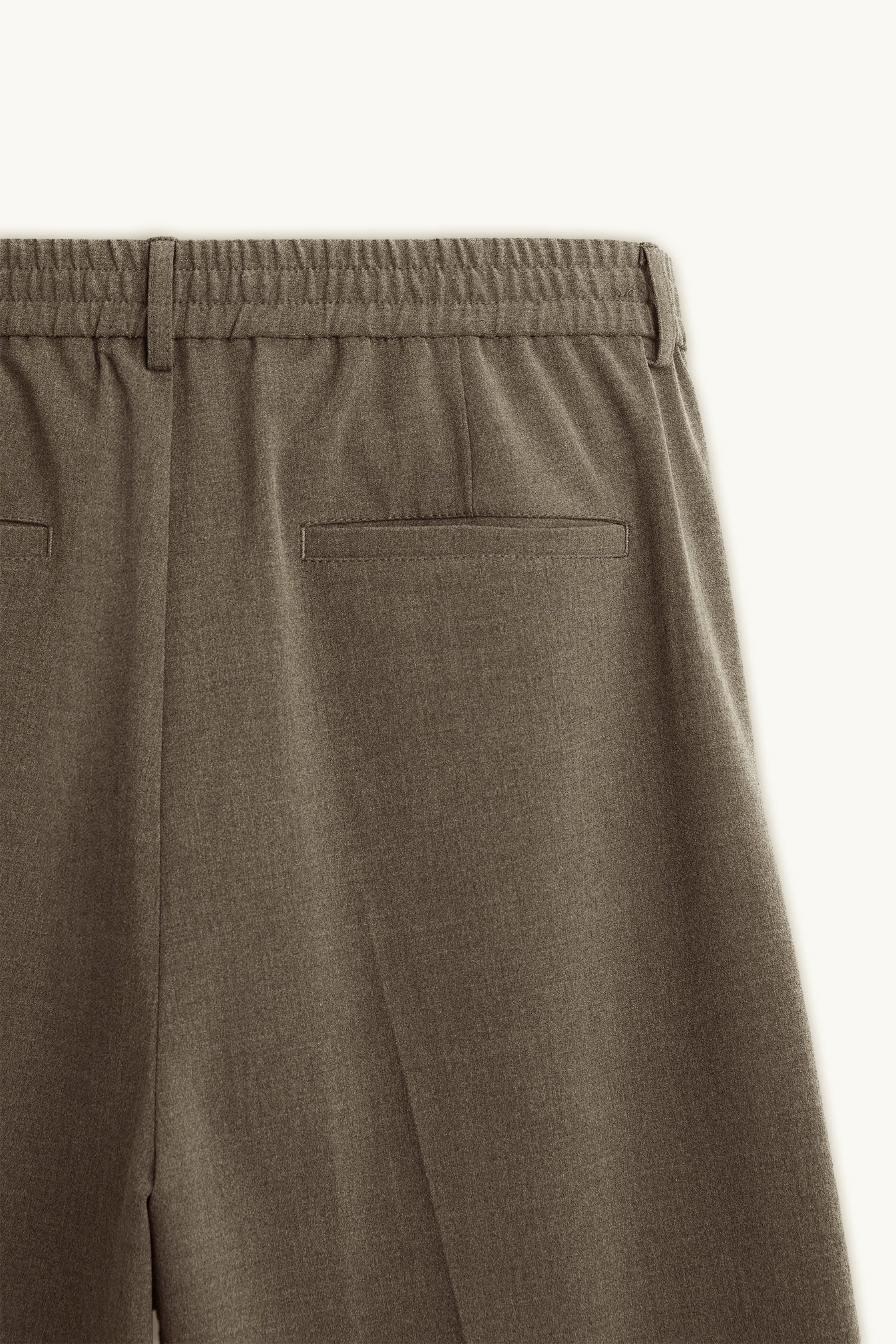Camel Loose-Fit Pleated Trousers